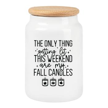 The Autumn Lantern with Mood of Madness - Cookie Jar with Wooden Lid - white - Front