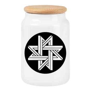 Impossible Geometry Star - Cookie Jar with Wooden Lid - white - Front