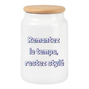 Remonte le temps restez stylé - Boîte à biscuits avec couvercle en bois - blanc - Devant