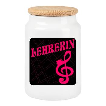 PROFESSEUR DE MUSIQUE CHATS - Boîte à biscuits avec couvercle en bois - blanc - Devant