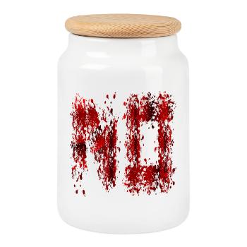 Blood Splatter Halloween Kostüm - Keksdose mit Holzdeckel - Weiß - Vorne