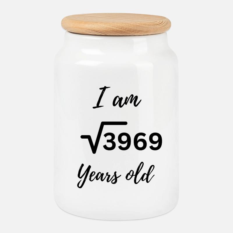 √3969 = 63 – Das besondere Geburtstagsdesign - Keksdose mit Holzdeckel - Weiß