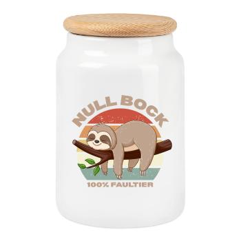 Conception zéro dollar pour toutes les personnes paresseuses - Boîte à biscuits avec couvercle en bois - blanc - Devant