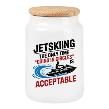 Citation amusante de jetski qui tourne en rond - Boîte à biscuits avec couvercle en bois - blanc - Devant