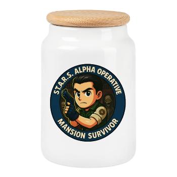 S.T.A.R.S. Alpha Operative - Cookie Jar with Wooden Lid - white - Front