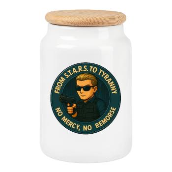 From S.T.A.R.S. to Tyranny - Cookie Jar with Wooden Lid - white - Front
