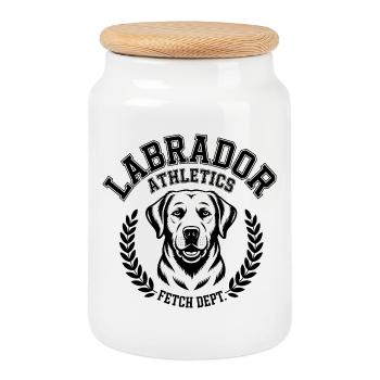 Labrador Athletics - Cookie Jar with Wooden Lid - white - Front