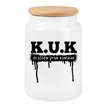 T-shirts de classe K.U.K La classe sans connaissance - Boîte à biscuits avec couvercle en bois - blanc - Devant