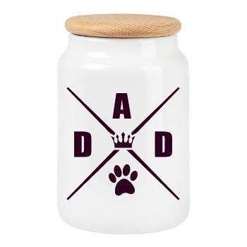 Dad Dog - Keksdose mit Holzdeckel - Weiß - Vorne
