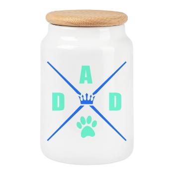 Dad Dog - Keksdose mit Holzdeckel - Weiß - Vorne