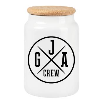 Jga Crew Junggeselle - Keksdose mit Holzdeckel - Weiß - Vorne