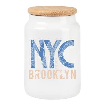 NYC Brooklyn – Urbaner Streetstyle - Keksdose mit Holzdeckel - Weiß - Vorne