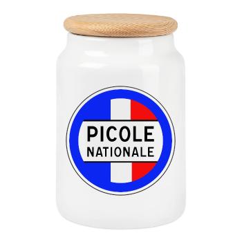 Picole Nationale nouveau design - Boîte à biscuits avec couvercle en bois - blanc - Devant