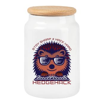 Igel Codierung Enthusiast T-Shirt - Keksdose mit Holzdeckel - Weiß - Vorne