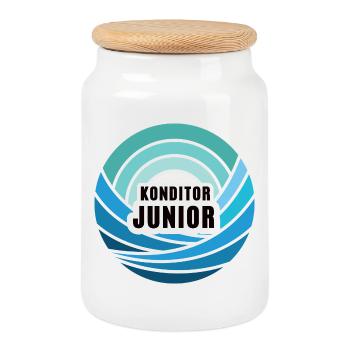 Konditor Junior Nachfolger Sohn Kind Junge Bäcker - Keksdose mit Holzdeckel - Weiß - Vorne