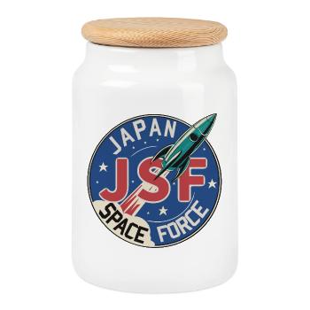 Japan Space Force  - Keksdose mit Holzdeckel - Weiß - Vorne