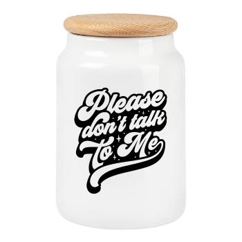 Expressive message in modern style - Cookie Jar with Wooden Lid - white - Front