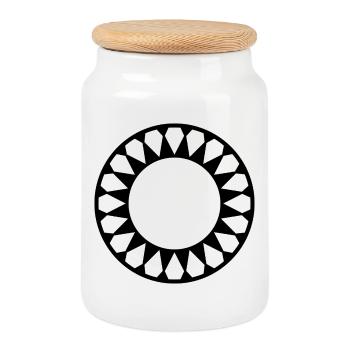 Conception de l’engrenage de l’étoile cosmique - Boîte à biscuits avec couvercle en bois - blanc - Devant