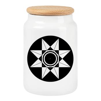 Schéma de l’étoile céleste - Boîte à biscuits avec couvercle en bois - blanc - Devant