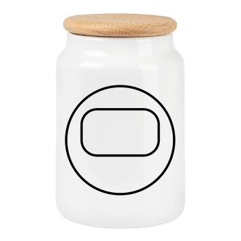 Design d’artiste abstrait géométrique - Boîte à biscuits avec couvercle en bois - blanc - Devant
