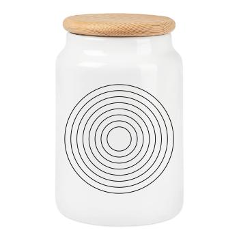 Conception abstraite de motifs géométriques colorés - Boîte à biscuits avec couvercle en bois - blanc - Devant