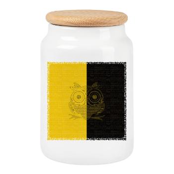 VAMNE Letter Owl - Cookie Jar with Wooden Lid - white - Front