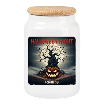 [HD] Halloween 3 - Cookie Jar with Wooden Lid - white - Front