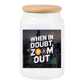 Conception motivante d’investissement en crypto-monnaie - Boîte à biscuits avec couvercle en bois - blanc - Devant