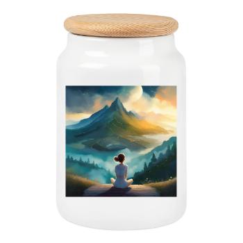 The world is full of wonders - Cookie Jar with Wooden Lid - white - Front