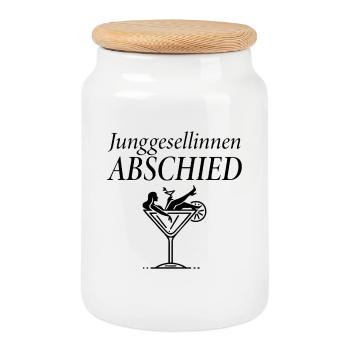 Hen Party – Martini Celebration - Cookie Jar with Wooden Lid - white - Front