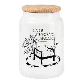 Dads Deserve Breaks – Relax-Sessel - Keksdose mit Holzdeckel - Weiß - Vorne
