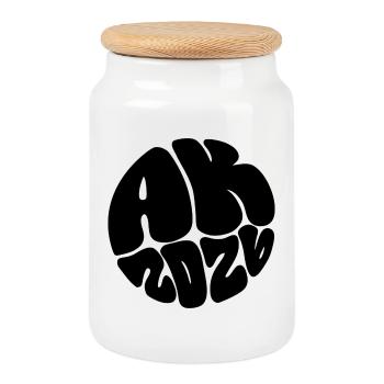 AK 2026 - Classe de finissants - Boîte à biscuits avec couvercle en bois - blanc - Devant