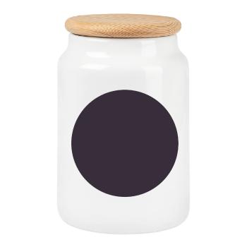 Abstrakte Farbexplosion auf Leinwand Dark Magenta - Keksdose mit Holzdeckel - Weiß - Vorne
