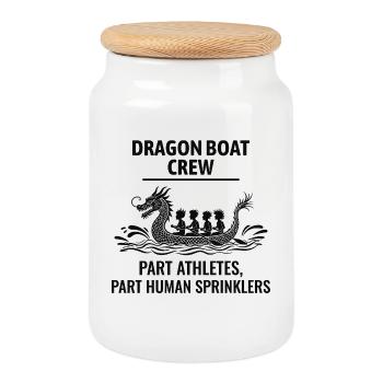 Drachenboot-Team Wasserspaß - Keksdose mit Holzdeckel - Weiß - Vorne