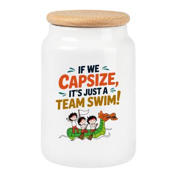 Équipe de pagayage synchronisée - Boîte à biscuits avec couvercle en bois - blanc - Devant