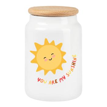 Mon rayon de soleil - Boîte à biscuits avec couvercle en bois - blanc - Devant