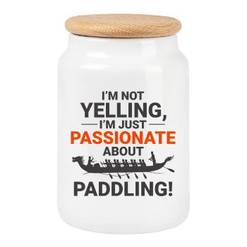 Synchronized Paddling Team  - Cookie Jar with Wooden Lid - white - Front