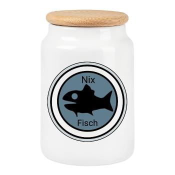 Motif Nothing Fish pour les amoureux de la mer - Boîte à biscuits avec couvercle en bois - blanc - Devant