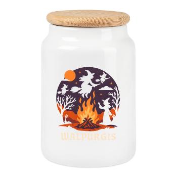 Walpurgis - Keksdose mit Holzdeckel - Weiß - Vorne