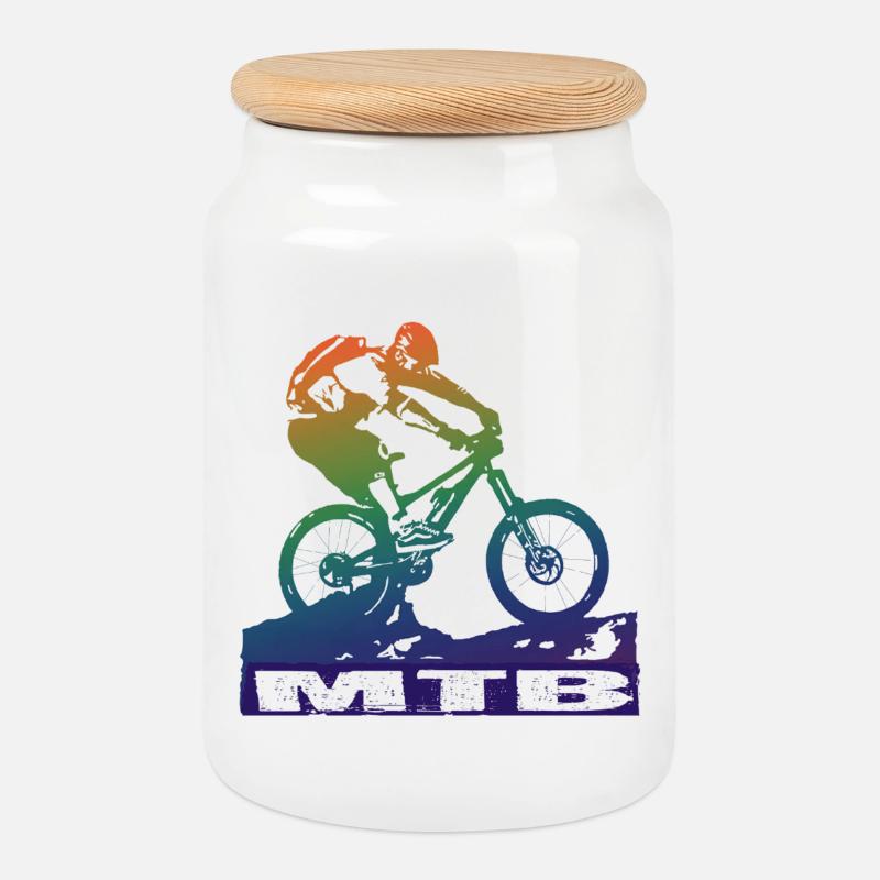 MTB - Keksdose mit Holzdeckel - Weiß