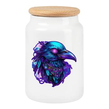 Dark Raven King – Spirit Guide - Keksdose mit Holzdeckel - Weiß - Vorne