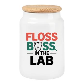 Technicien de laboratoire dentaire Art - Boîte à biscuits avec couvercle en bois - blanc - Devant