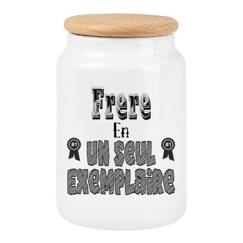 Brother In One Copy - Cookie Jar with Wooden Lid - white - Front