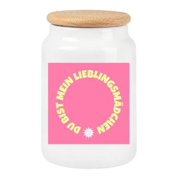 Tu es ma fille préférée - Boîte à biscuits avec couvercle en bois - blanc - Devant