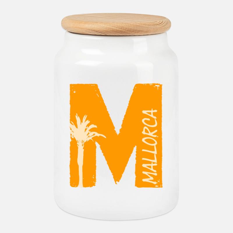 Mallorca Liebe - Keksdose mit Holzdeckel - Weiß