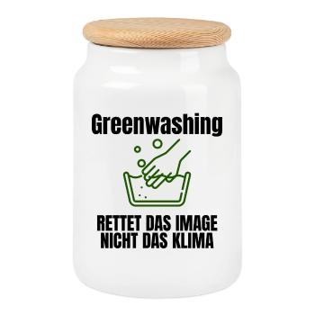 Handwäsche Illustration Trend - Keksdose mit Holzdeckel - Weiß - Vorne