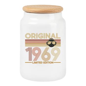 Original 1969 Limited Edition - Keksdose mit Holzdeckel - Weiß - Vorne