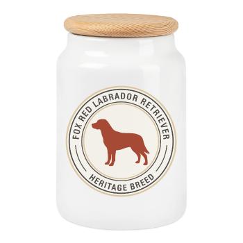 Conception de l’emblème du Labrador Retriever - Boîte à biscuits avec couvercle en bois - blanc - Devant