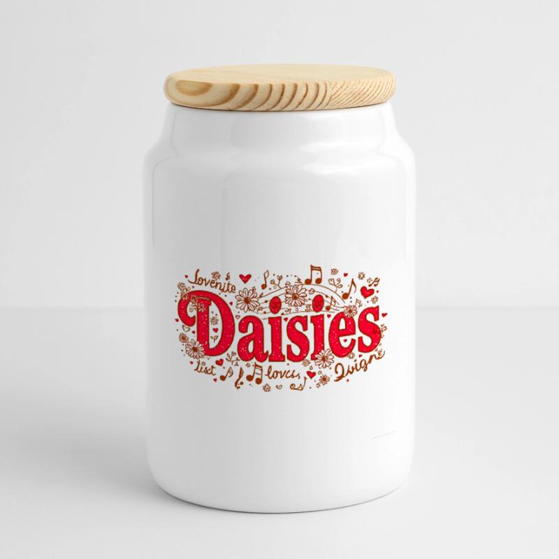 Conception de chansons de dames joyeuses Boîte à biscuits avec couvercle en bois