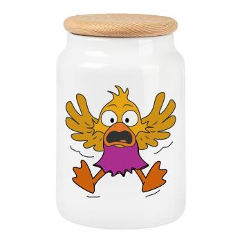 Le Petit Canard remarqua le spectateur - Boîte à biscuits avec couvercle en bois - blanc - Devant